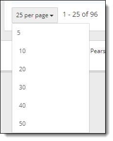 Select the number of exams to display on the page.